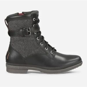 Ugg Kesey black boots leather and wool